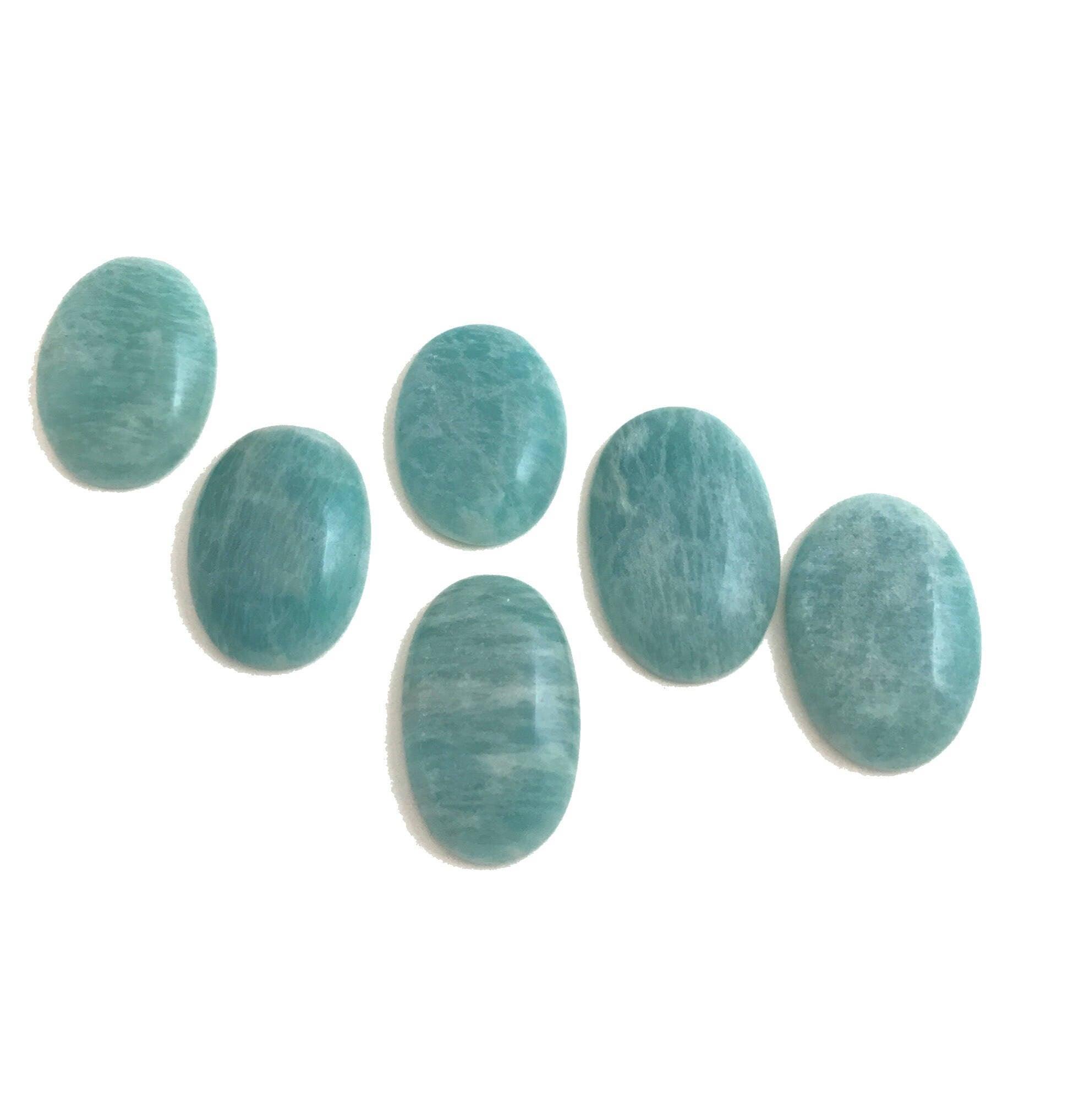 3 Pcs Amazonite Cabochon, Loose Natural Gemstone, Jewelry Making, Jewe - VirtuousWares:Global