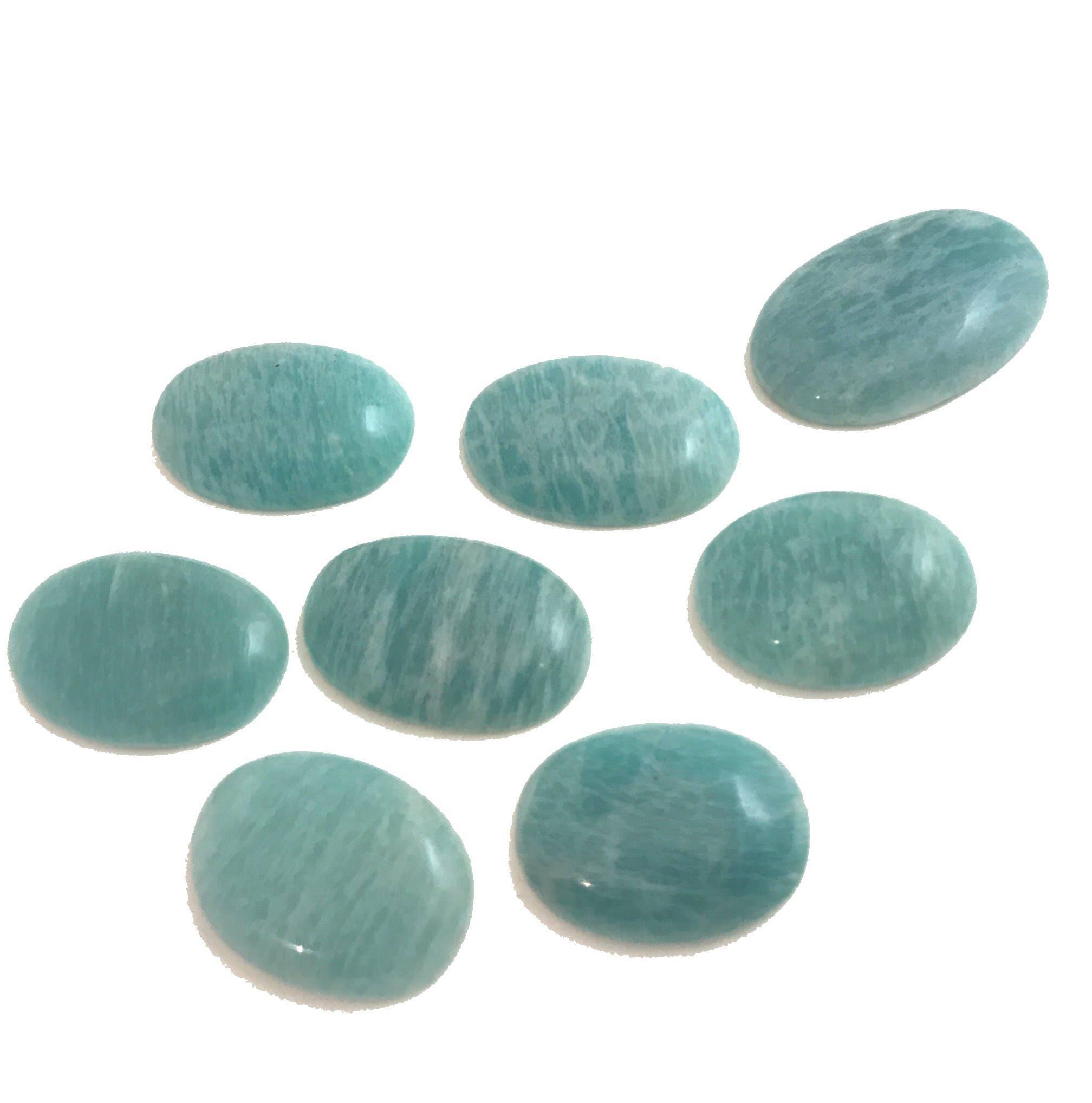 3 Pcs Amazonite Cabochon, Loose Natural Gemstone, Jewelry Making, Jewe - VirtuousWares:Global