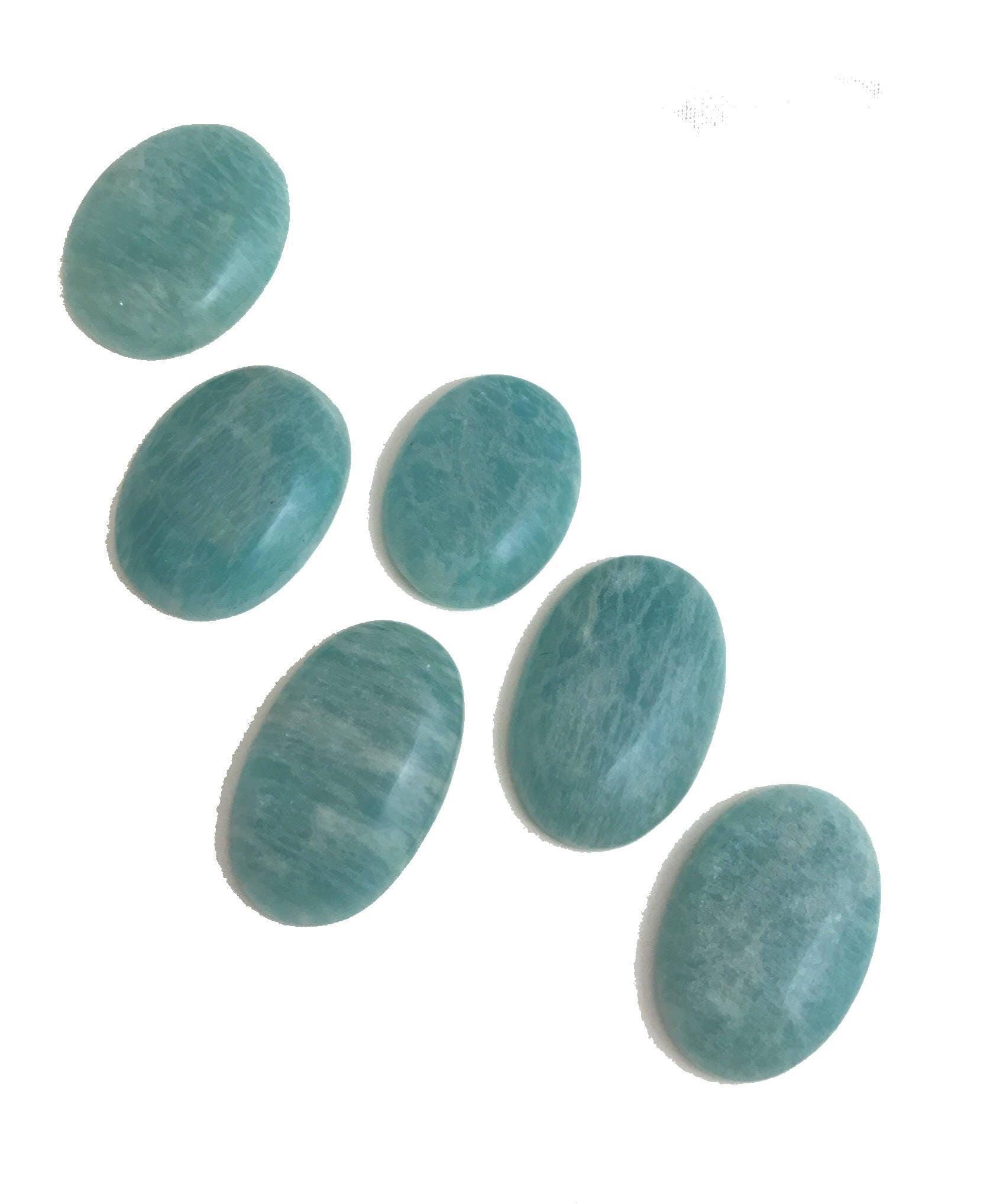3 Pcs Amazonite Cabochon, Loose Natural Gemstone, Jewelry Making, Jewe - VirtuousWares:Global