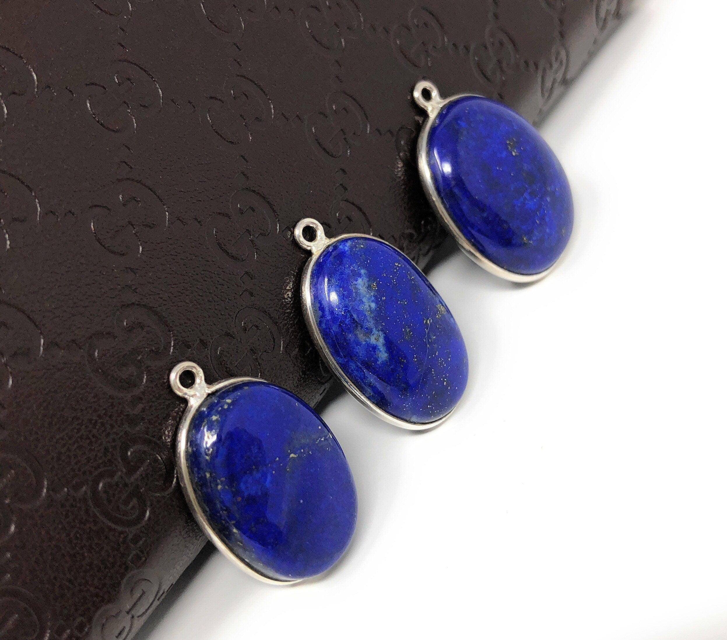 3 Pcs Lapis Lazuli Charms, Gemstone Charms, DIY Jewelry Making, - VirtuousWares:Global