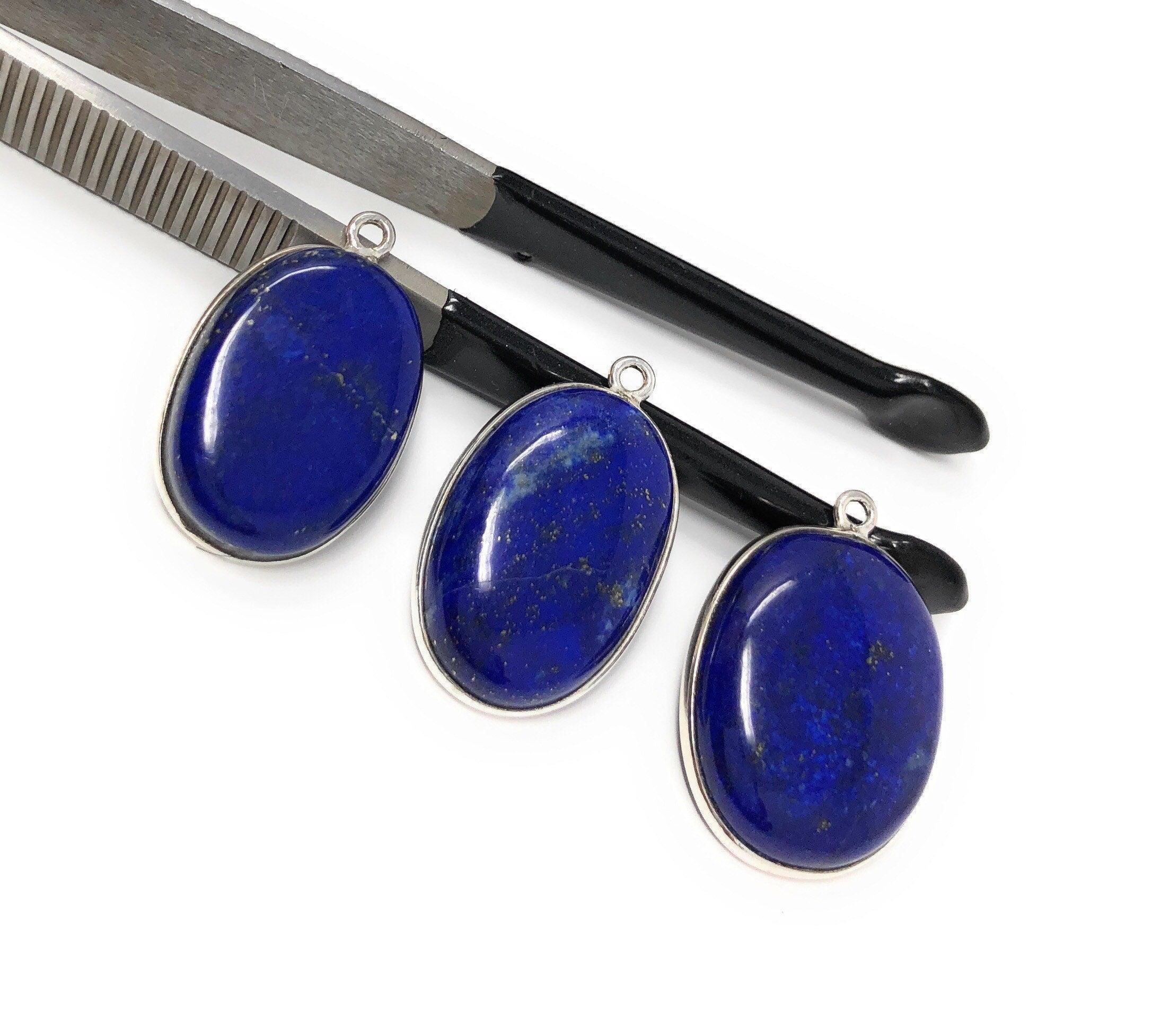 3 Pcs Lapis Lazuli Charms, Gemstone Charms, DIY Jewelry Making, - VirtuousWares:Global