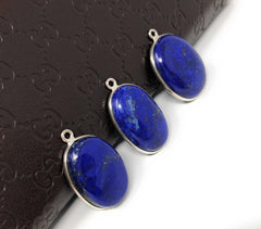 3 Pcs Lapis Lazuli Charms, Gemstone Charms, DIY Jewelry Making, - VirtuousWares:Global