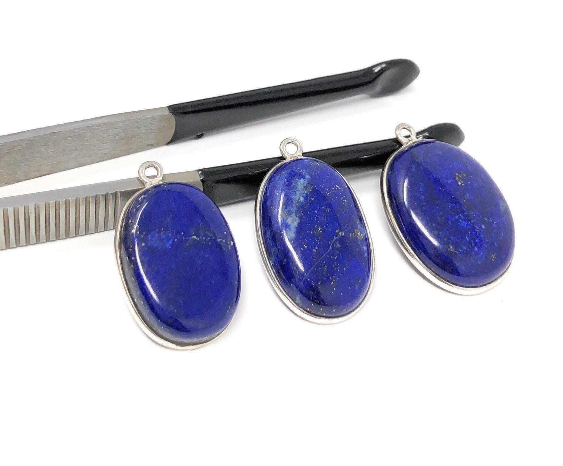 3 Pcs Lapis Lazuli Charms, Gemstone Charms, DIY Jewelry Making, - VirtuousWares:Global