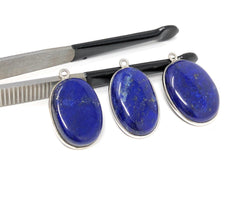 3 Pcs Lapis Lazuli Charms, Gemstone Charms, DIY Jewelry Making, - VirtuousWares:Global