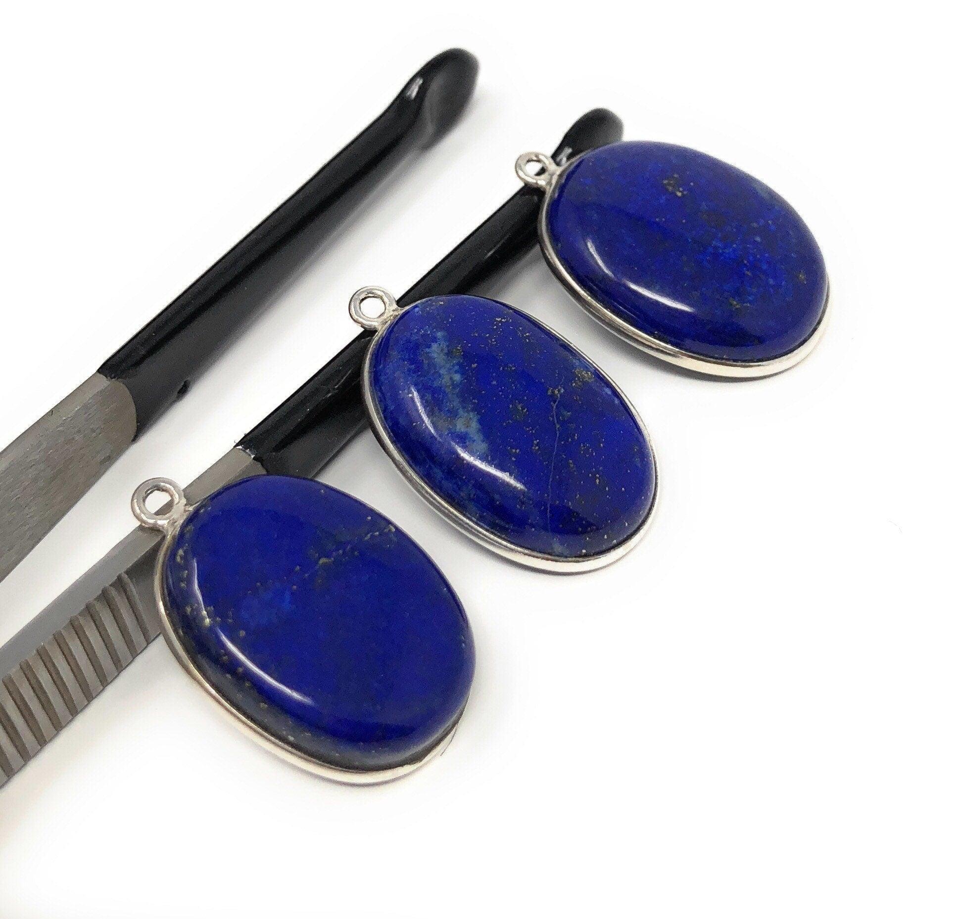 3 Pcs Lapis Lazuli Charms, Gemstone Charms, DIY Jewelry Making, - VirtuousWares:Global