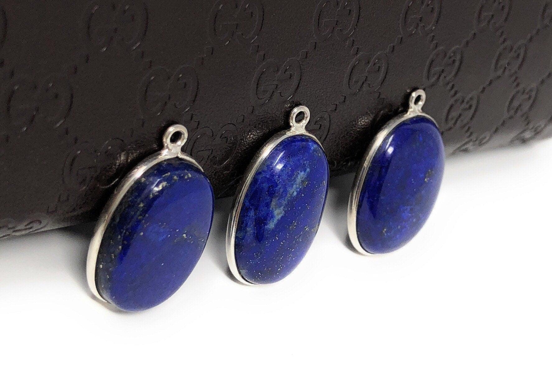 3 Pcs Lapis Lazuli Charms, Gemstone Charms, DIY Jewelry Making, - VirtuousWares:Global