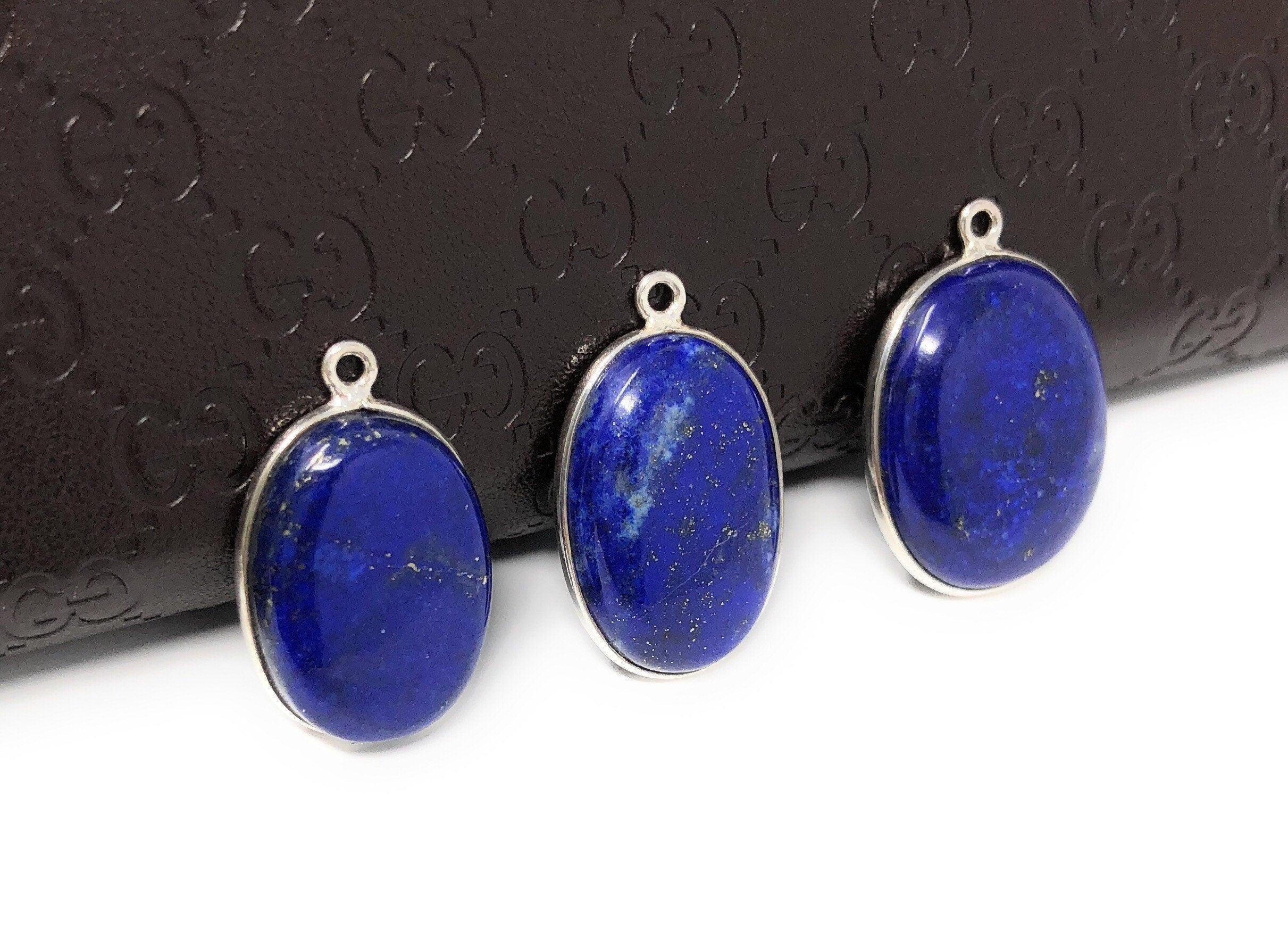 3 Pcs Lapis Lazuli Charms, Gemstone Charms, DIY Jewelry Making, - VirtuousWares:Global
