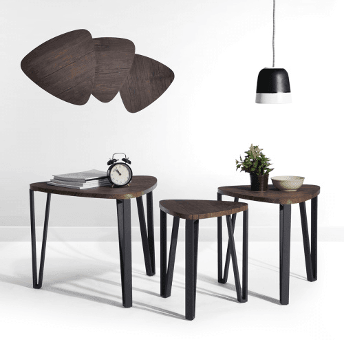3 Set Nesting Triangle End Coffee Tables - VirtuousWares:Global