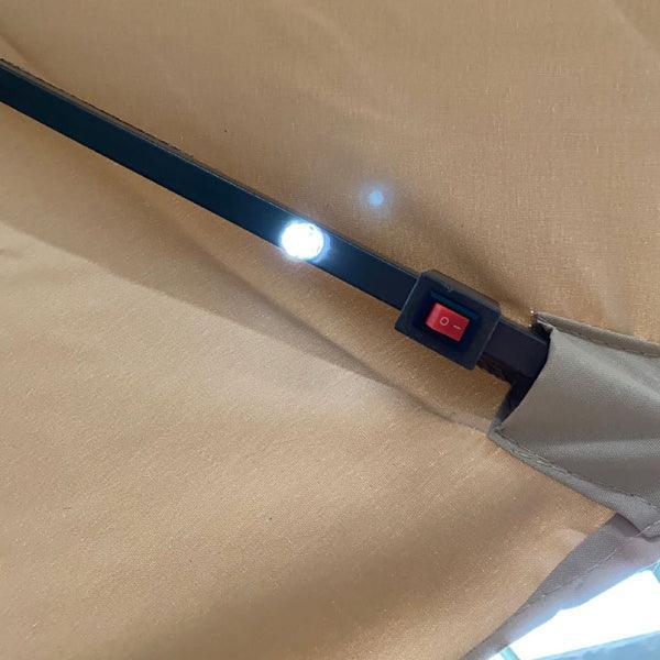 3 Tiers And 8 Ribs Outdoor Umbrella With 32 LED Lights - VirtuousWares:Global