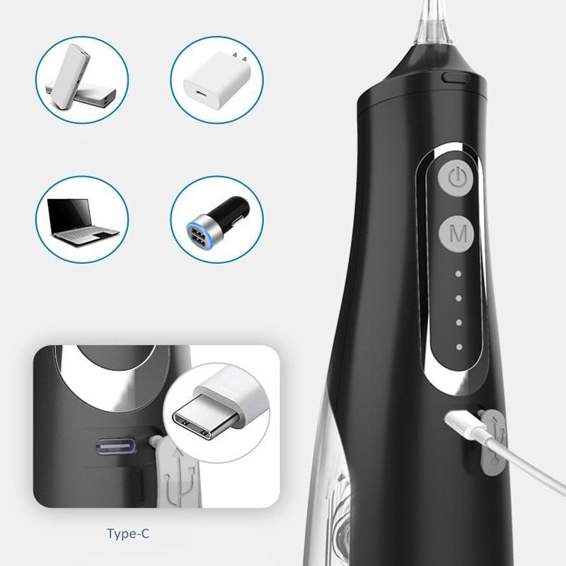310ml Oral Irrigator Dental Portable Water Flosser USB Rechargeable 4 - VirtuousWares:Global