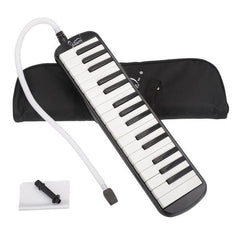 32-Key Melodica with Mouthpiece & Hose & Bag Black - VirtuousWares:Global