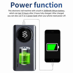 35000RPM Electric Nail Drill Machine USB Charging for Nail Gel Polish - VirtuousWares:Global