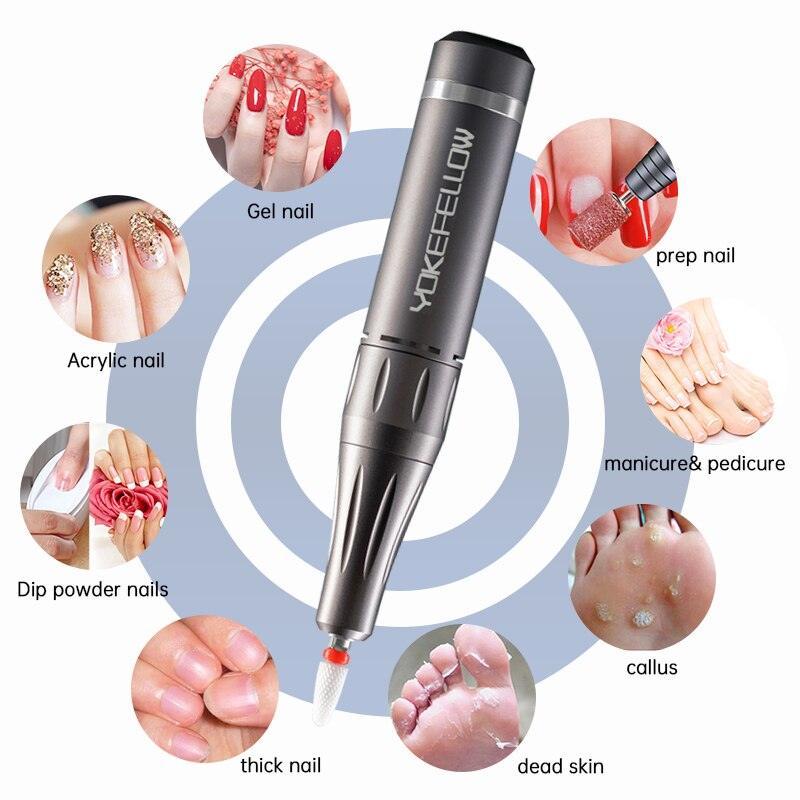 35000RPM Electric Nail Drill Machine USB Charging for Nail Gel Polish - VirtuousWares:Global