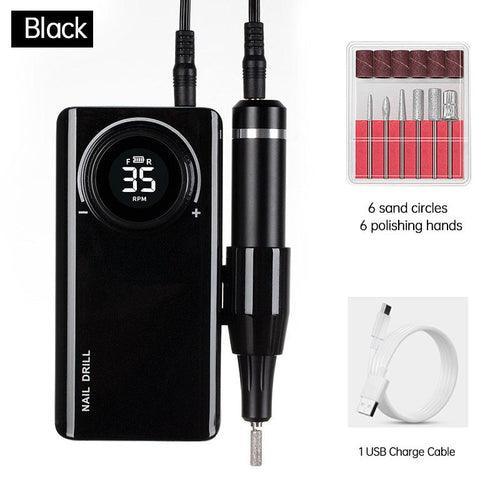 35000RPM Electric Nail Drill Machine USB Charging for Nail Gel Polish - VirtuousWares:Global