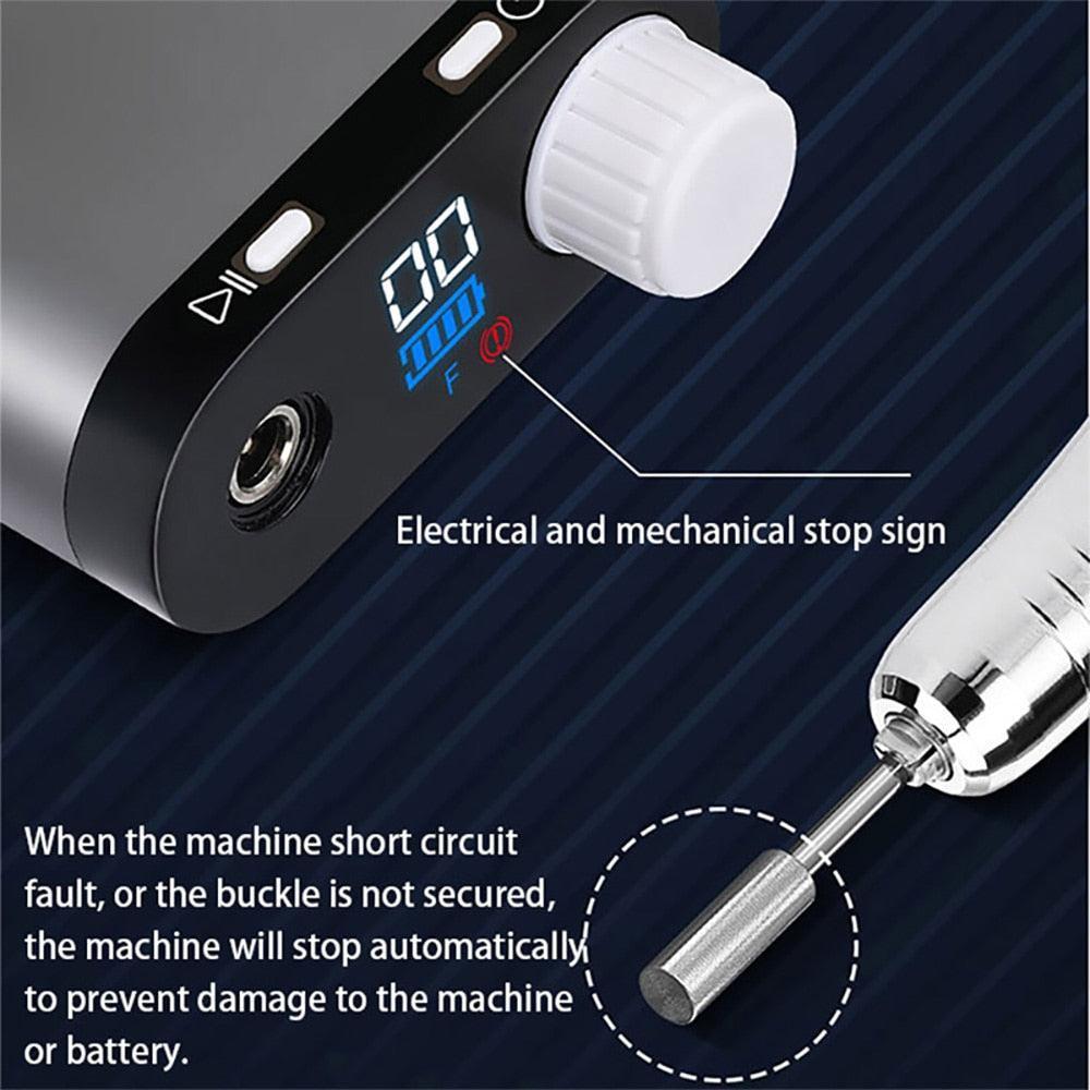 35000RPM Electric Nail Drill Rechargeable USB Nail Manicure Machine - VirtuousWares:Global