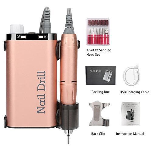 35000RPM Electric Nail Drill Rechargeable USB Nail Manicure Machine - VirtuousWares:Global