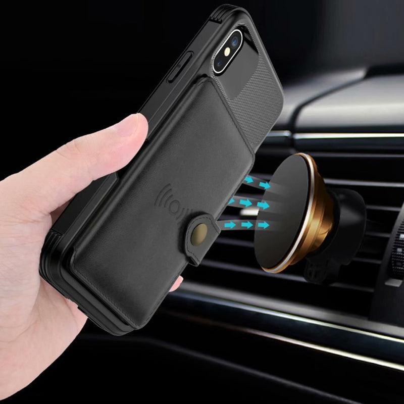 360 Protection Magnetic Leather Wallet Armor Case for iPhone - VirtuousWares:Global