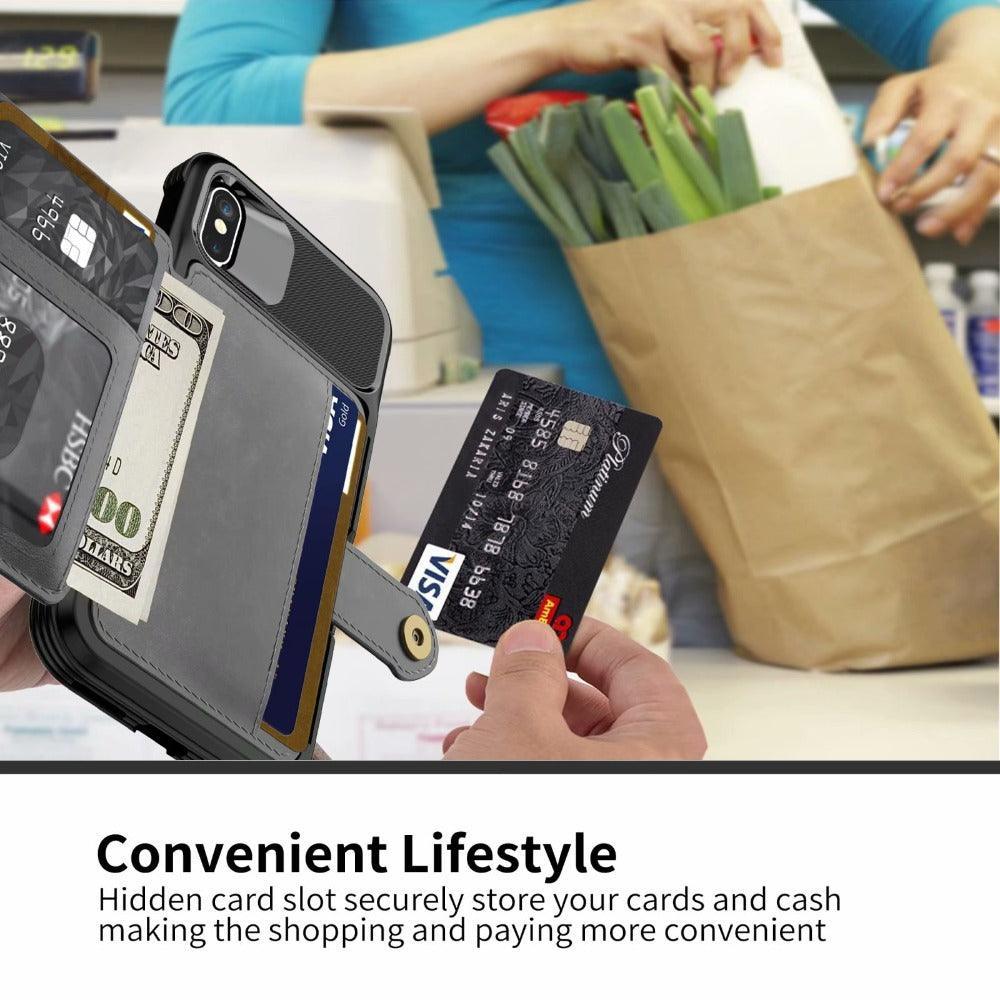 360 Protection Magnetic Leather Wallet Armor Case for iPhone - VirtuousWares:Global