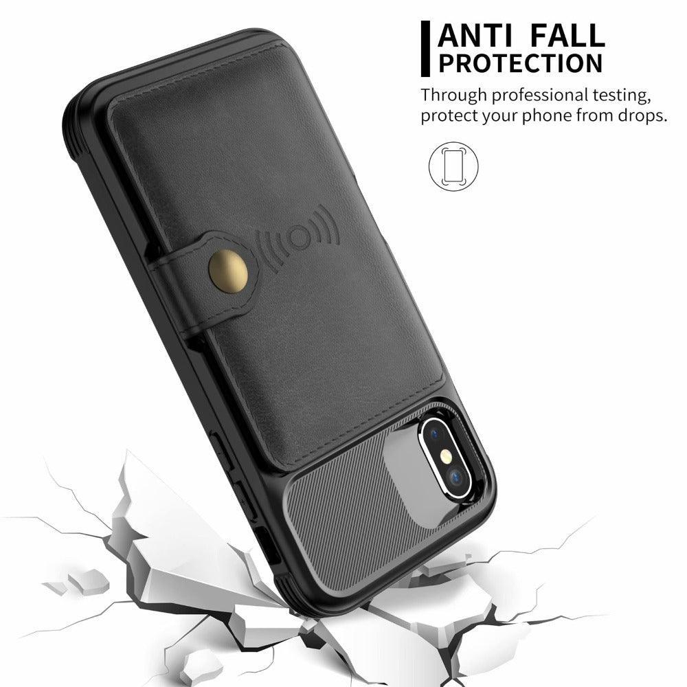 360 Protection Magnetic Leather Wallet Armor Case for iPhone - VirtuousWares:Global