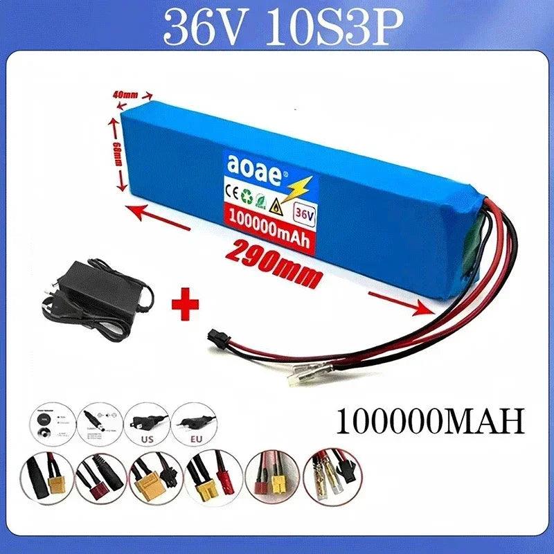 36V 100000mAh 18650 Rechargeable Lithium Battery Pack 10S3P Power - VirtuousWares:Global