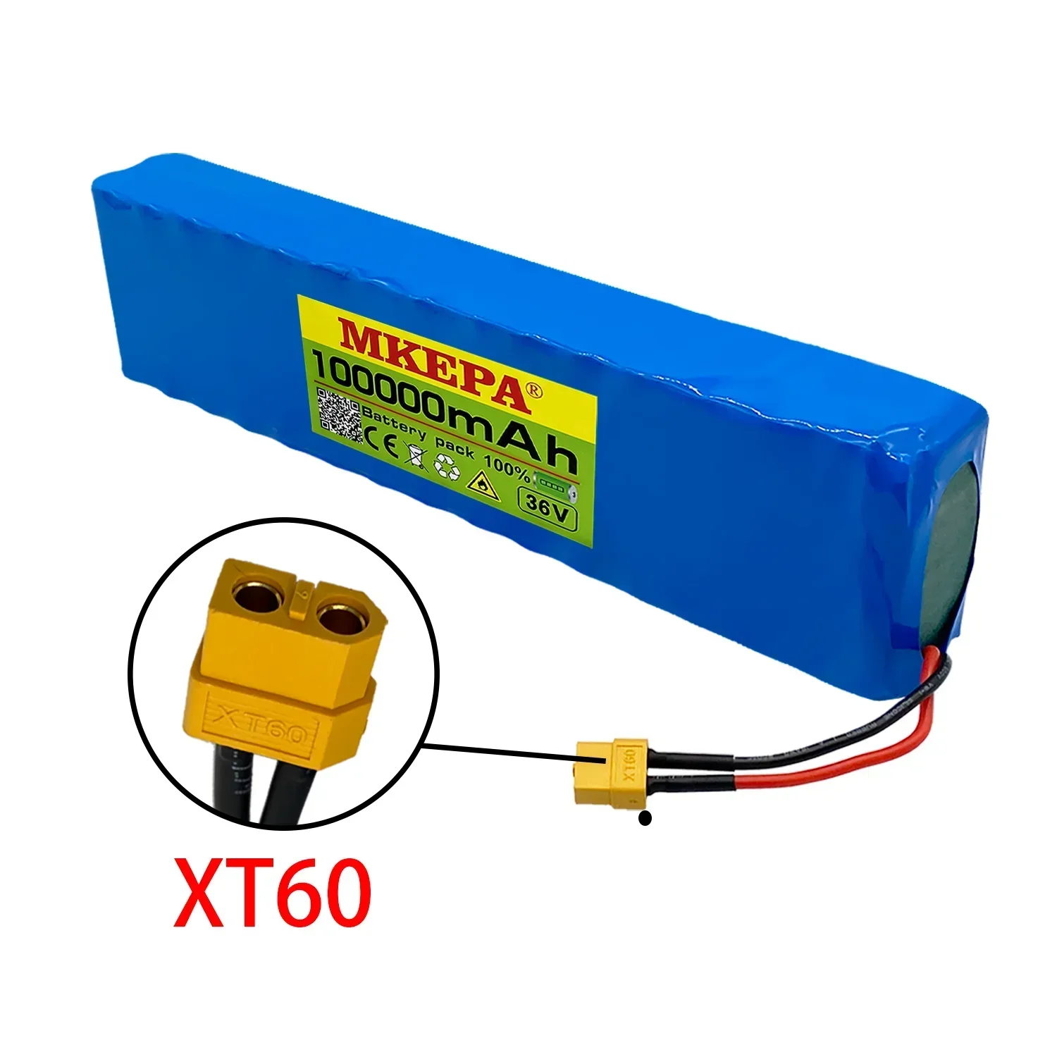 36V 100Ah 18650 Rechargeable Lithium Battery Pack 10S3P 1000W Power - VirtuousWares:Global