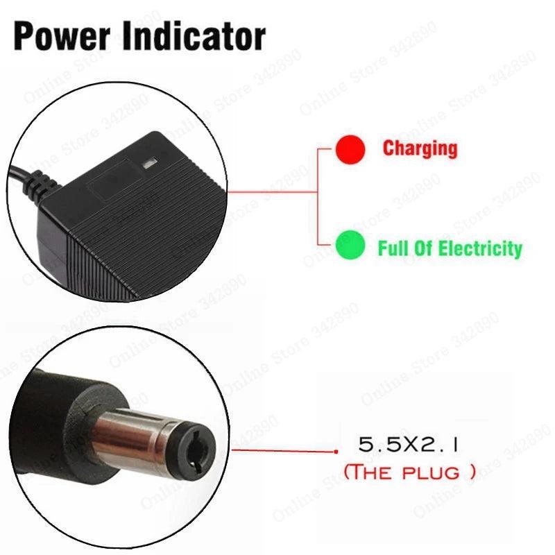 36V 2A battery charger Output 42V 2A Charger Input 100-240 VAC Lithium Li-ion Li-poly Charger For 10Series 36V - VirtuousWares:Global