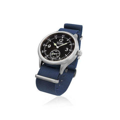 39.5mm field quartz watch with nylon 6 strap in navy blue colour - VirtuousWares:Global