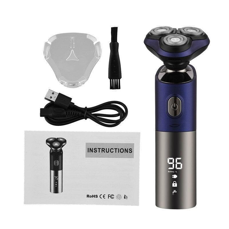 3D Waterproof Electric Shaver For Men Beard Trimmer Digital LED - VirtuousWares:Global