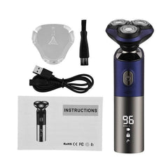 3D Waterproof Electric Shaver For Men Beard Trimmer Digital LED - VirtuousWares:Global