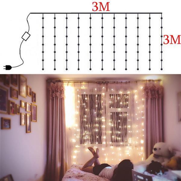 3M x 3M 300-LED Warm White Light Wedding Decoration String Light - VirtuousWares:Global