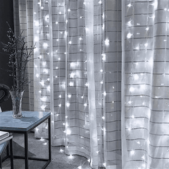 3M x 3M 300-LED White Light Romantic Curtain String Light - VirtuousWares:Global