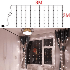 3M x 3M 300-LED White Light Romantic Curtain String Light - VirtuousWares:Global