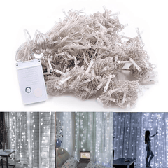 3M x 3M 300-LED White Light Romantic Curtain String Light - VirtuousWares:Global