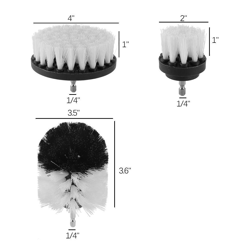 3PCS Drill Scrubber Brush Bristle Bathtub Cleaner - VirtuousWares:Global