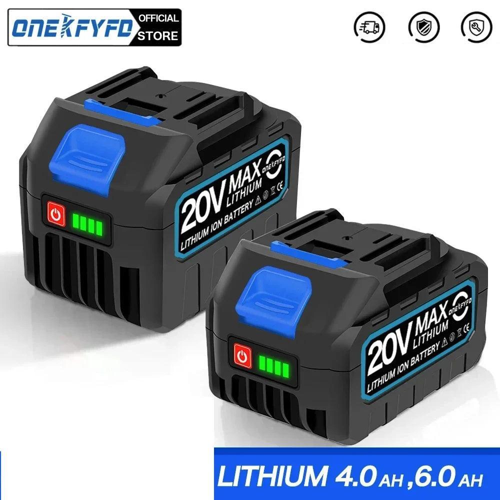 4.0Ah 6.0Ah Larger Battery with Charger Lithium ion Rechargeable Replacement for Makita 18V Battery BL1850 BL1830 BL1860 Wrench - VirtuousWares:Global