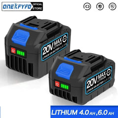 4.0Ah 6.0Ah Larger Battery with Charger Lithium ion Rechargeable Replacement for Makita 18V Battery BL1850 BL1830 BL1860 Wrench - VirtuousWares:Global