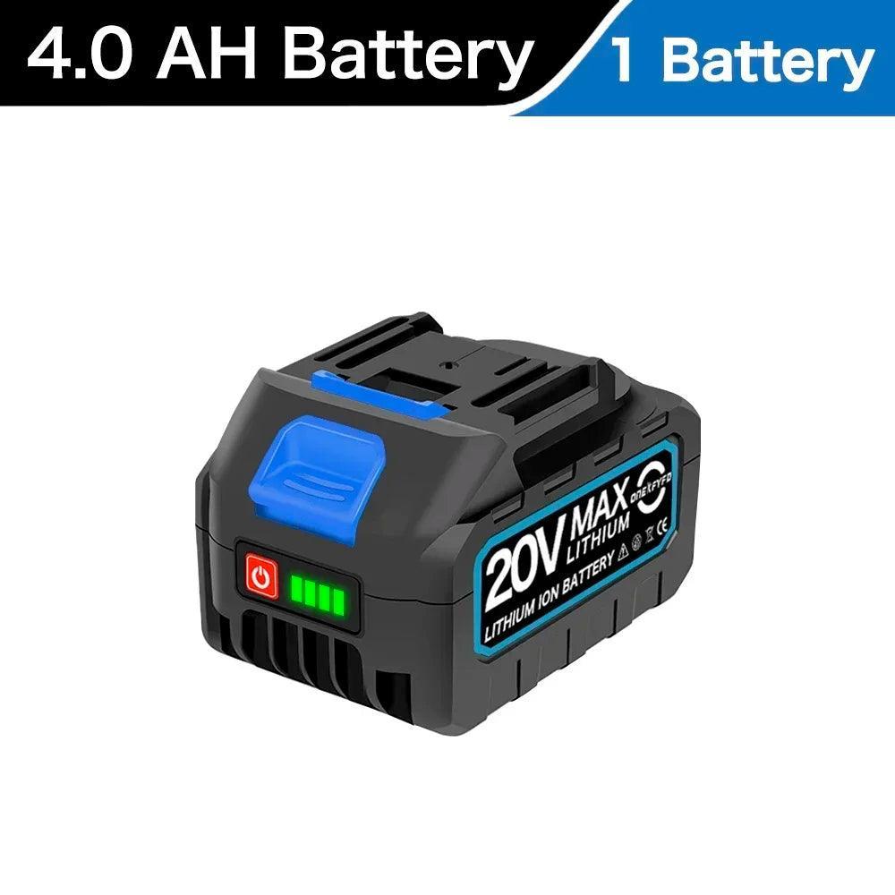 4.0Ah 6.0Ah Larger Battery with Charger Lithium ion Rechargeable Replacement for Makita 18V Battery BL1850 BL1830 BL1860 Wrench - VirtuousWares:Global