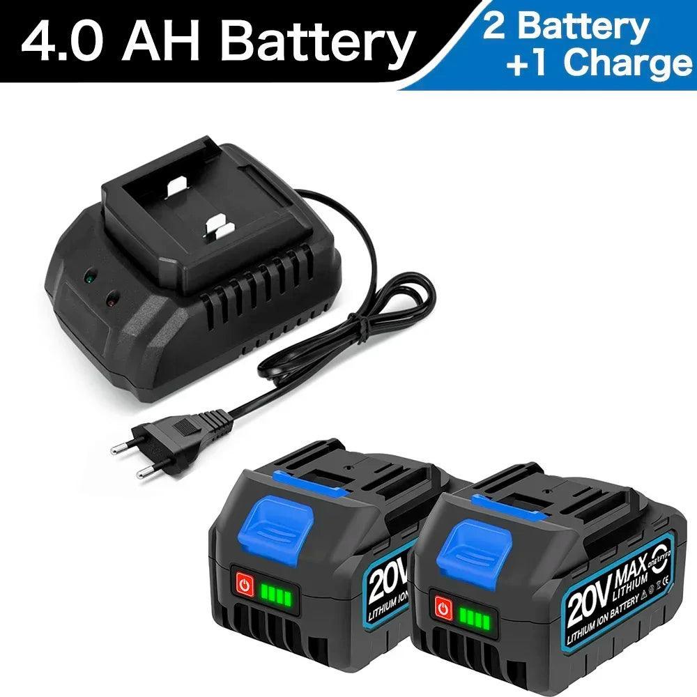 4.0Ah 6.0Ah Larger Battery with Charger Lithium ion Rechargeable Replacement for Makita 18V Battery BL1850 BL1830 BL1860 Wrench - VirtuousWares:Global