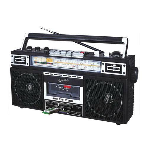 4 Band Radio & Cassette Player + Cassette To Mp3 Converter & Bluetooth - VirtuousWares:Global