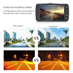 4" Dual Lens 1080P FHD 1.0MP Dash Camera Car DVR - VirtuousWares:Global