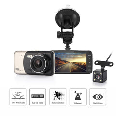 4" Dual Lens 1080P FHD 1.0MP Dash Camera Car DVR - VirtuousWares:Global