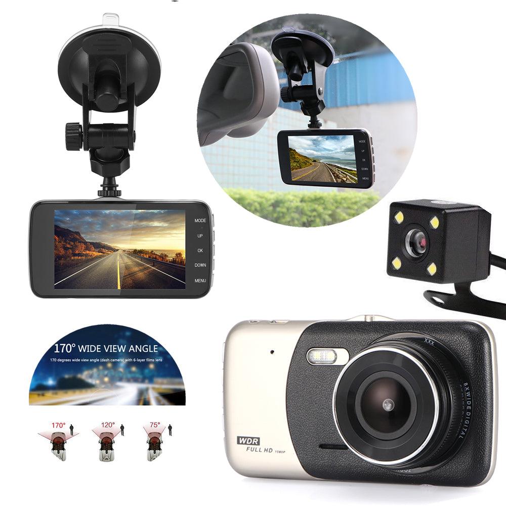 4" Dual Lens 1080P FHD 1.0MP Dash Camera Car DVR - VirtuousWares:Global