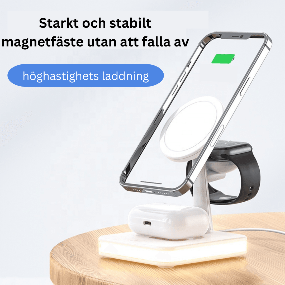 4 i 1 magnetisk trådlös laddstation 30W pd-adapter ingår! iPhone - VirtuousWares:Global