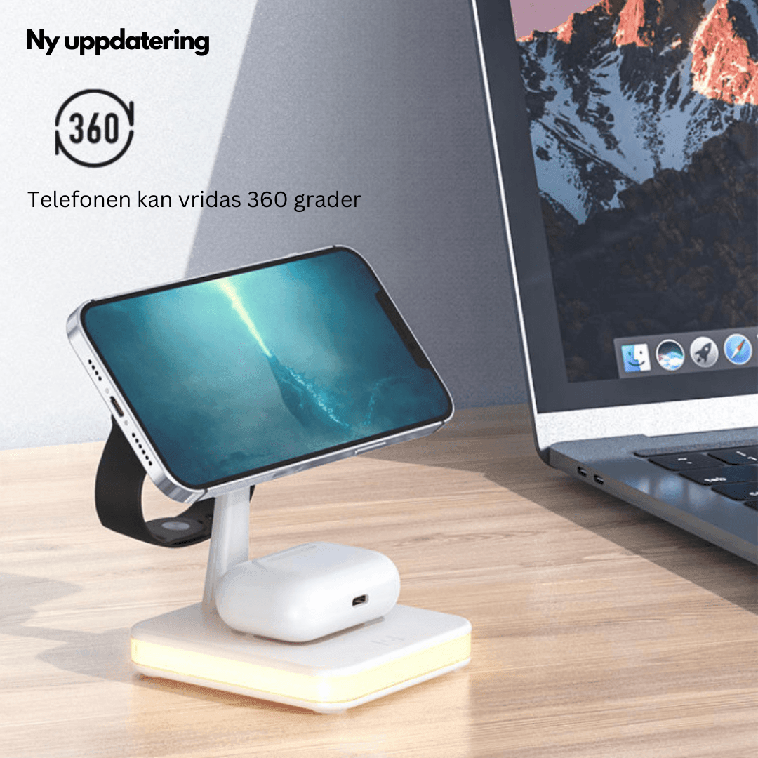 4 i 1 magnetisk trådlös laddstation 30W pd-adapter ingår! iPhone - VirtuousWares:Global