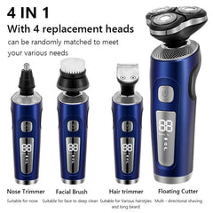 4 in 1 Electric Shaver 3D Floating Cutters USB Fast Charge - VirtuousWares:Global