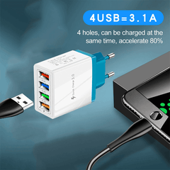 4 USB Charger Quick Charge for iPhone Huawei Samsung - VirtuousWares:Global