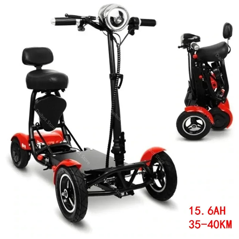 4 Wheel Mobility Scooters For Seniros Folding 36V 500W Dual Motor Electric Scooter For Aldutos With Child Seats Three Speeds - VirtuousWares:Global