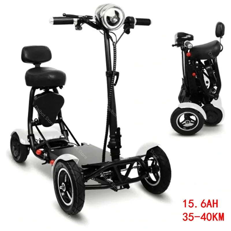 4 Wheel Mobility Scooters For Seniros Folding 36V 500W Dual Motor Electric Scooter For Aldutos With Child Seats Three Speeds - VirtuousWares:Global