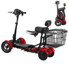 4 Wheel Mobility Scooters For Seniros Folding 36V 500W Dual Motor Electric Scooter For Aldutos With Child Seats Three Speeds - VirtuousWares:Global