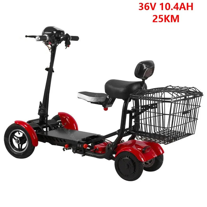 4 Wheel Mobility Scooters For Seniros Folding 36V 500W Dual Motor Electric Scooter For Aldutos With Child Seats Three Speeds - VirtuousWares:Global